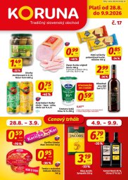 1. strana letáka KORUNA 28. 8. - 9. 9. 2026 